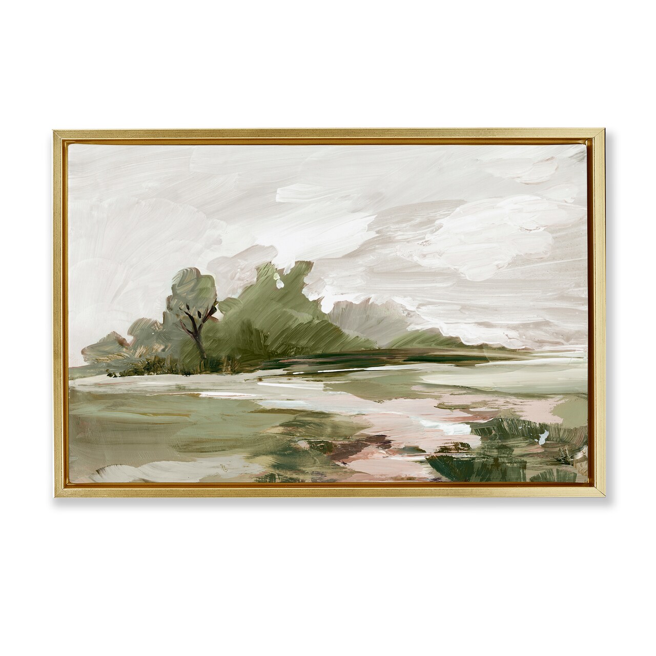 Stupell Industries Countryside with Distant Trees Floater Framed Canvas Wall Art Design by Lera